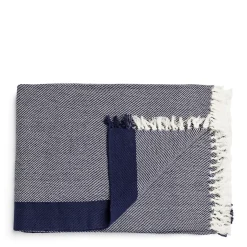 Hot Daylesford Organic Borderline Blanket Navy