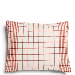 New Daylesford Organic Checkmate Cushion Fox Red