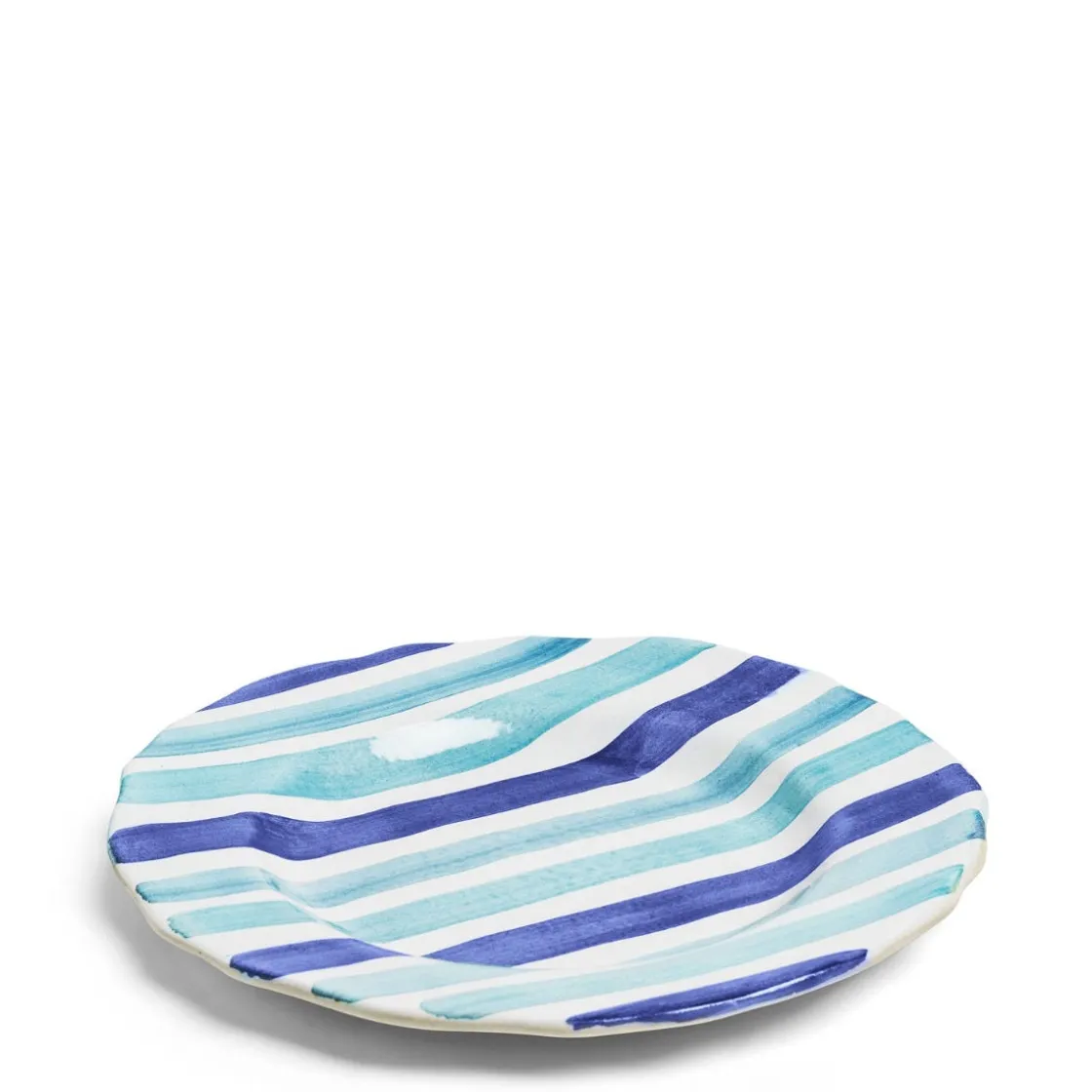 Outlet Daylesford Organic Circus Stripe Blue Dinner Plate