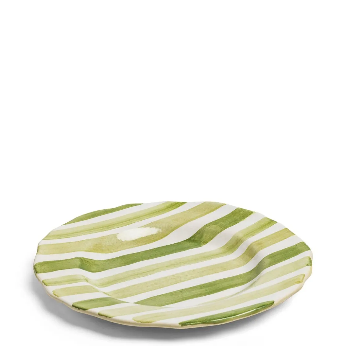Sale Daylesford Organic Circus Stripe Green Dinner Plate
