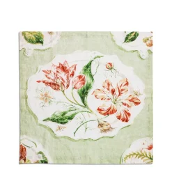 Clearance Daylesford Organic Daylesford x Colefax Quince Garden Napkin in Green With Tulips