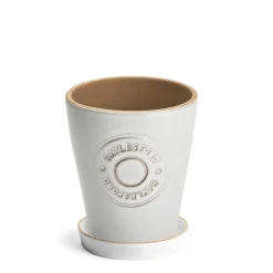 Discount Daylesford Organic Large Lucas Planter with saucer White