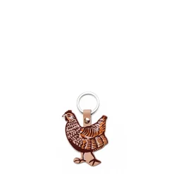 Clearance Daylesford Organic Leather Chicken Keyring