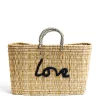 New Daylesford Organic Love Rectangle Basket Bag - Navy