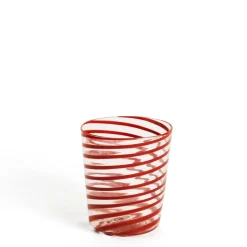 Daylesford Organic Murano Red Spiral Stripe Glass