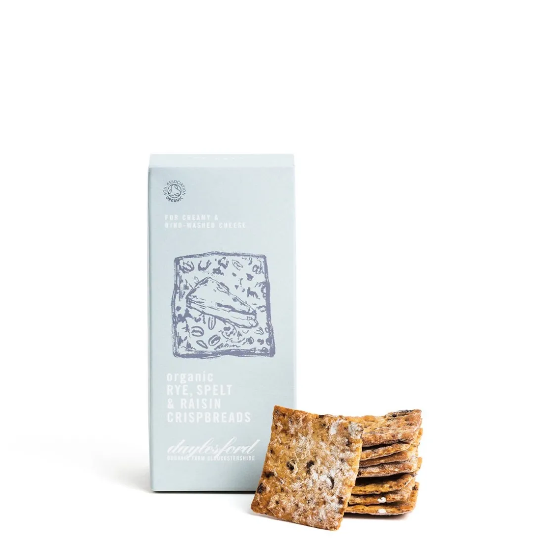 Discount Daylesford Organic Organic Rye, Spelt & Raisin Crispbreads