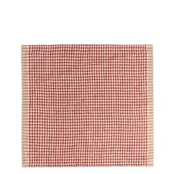 New Daylesford Organic Portobello Gingham Napkin Red