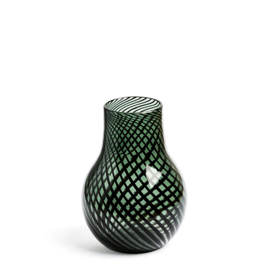 New Daylesford Organic Riley Stout Green & Black Stripe Vase Small