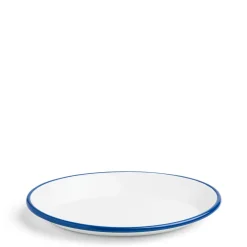 Hot Daylesford Organic White & Blue Enamel Oval Plate