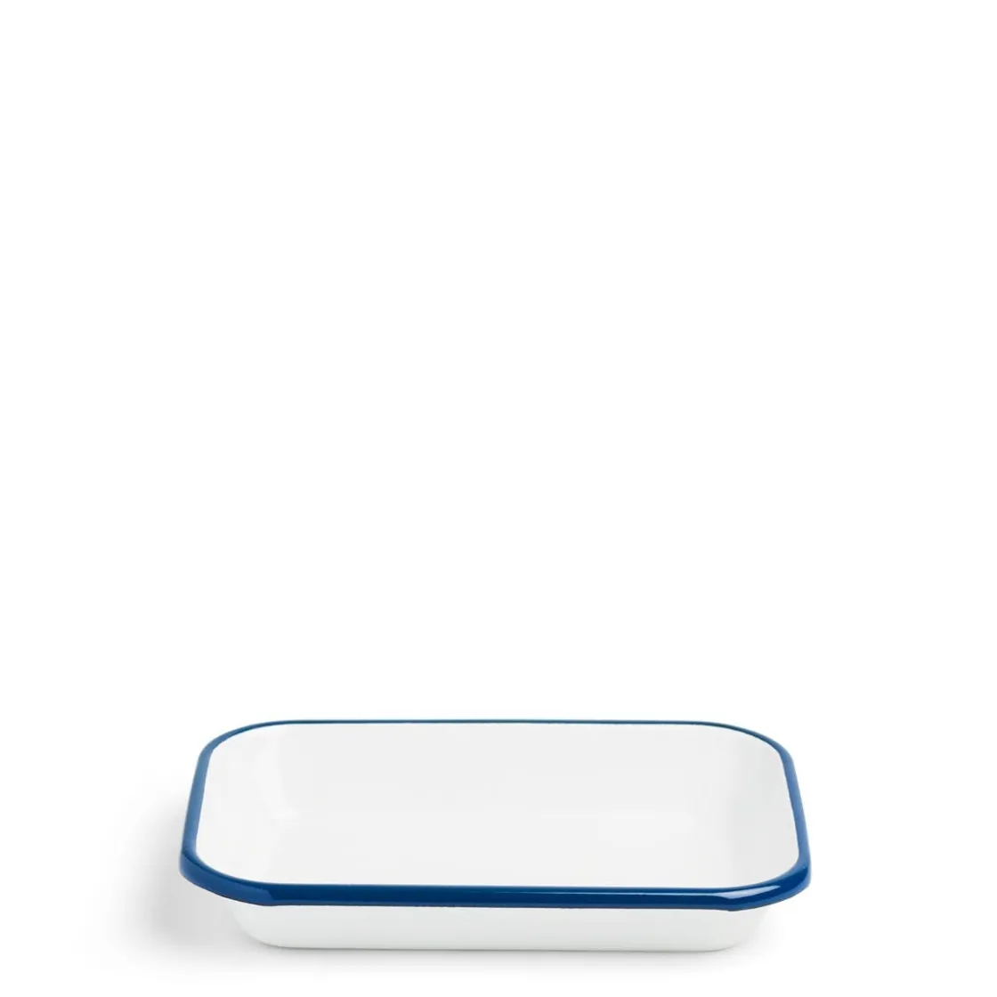 Online Daylesford Organic White & Blue Enamel Rectangle Dish Small