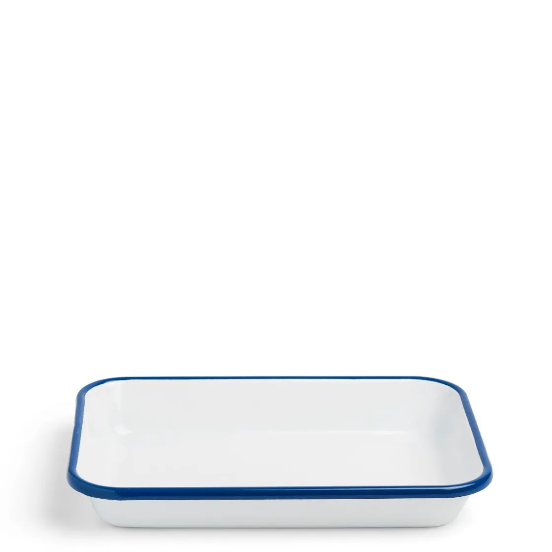 Sale Daylesford Organic White & Blue Enamel Rectangular Dish Large