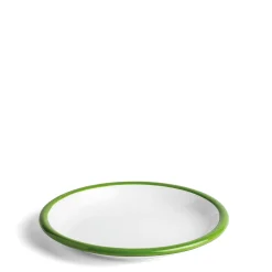 Hot Daylesford Organic White & Green Enamel Plate 26cm