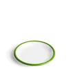 Discount Daylesford Organic White & Green Enamel Plate 20cm