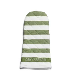 New Daylesford Organic White & Green Stripe Oven Glove