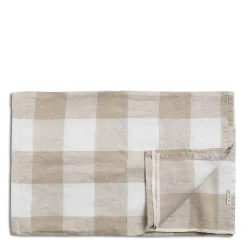 Hot Daylesford Organic White & Natural Check Tablecloth