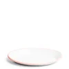 New Daylesford Organic White & Pink Enamel Oval Plate
