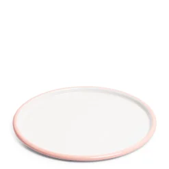 Discount Daylesford Organic White & Pink Enamel Pizza Plate 32cm