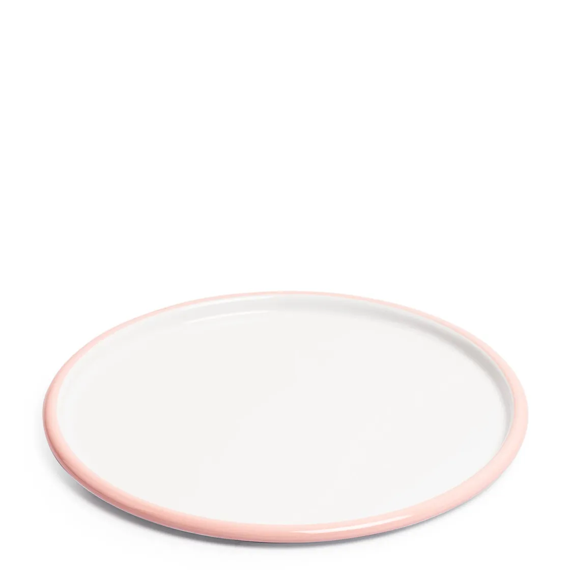 Discount Daylesford Organic White & Pink Enamel Pizza Plate 32cm