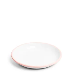 Outlet Daylesford Organic White & Pink Enamel Plate 26cm
