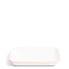 Online Daylesford Organic White & Pink Enamel Rectangular Dish 26cm
